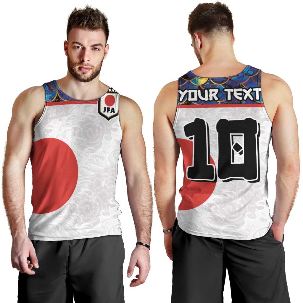 Custom Japan Football Men Tank Top Seigaiha and Sun