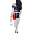 Custom Japan Football Off The Shoulder Long Sleeve Dress Seigaiha and Sun