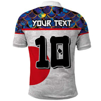 Custom Japan Football Polo Shirt Seigaiha and Sun