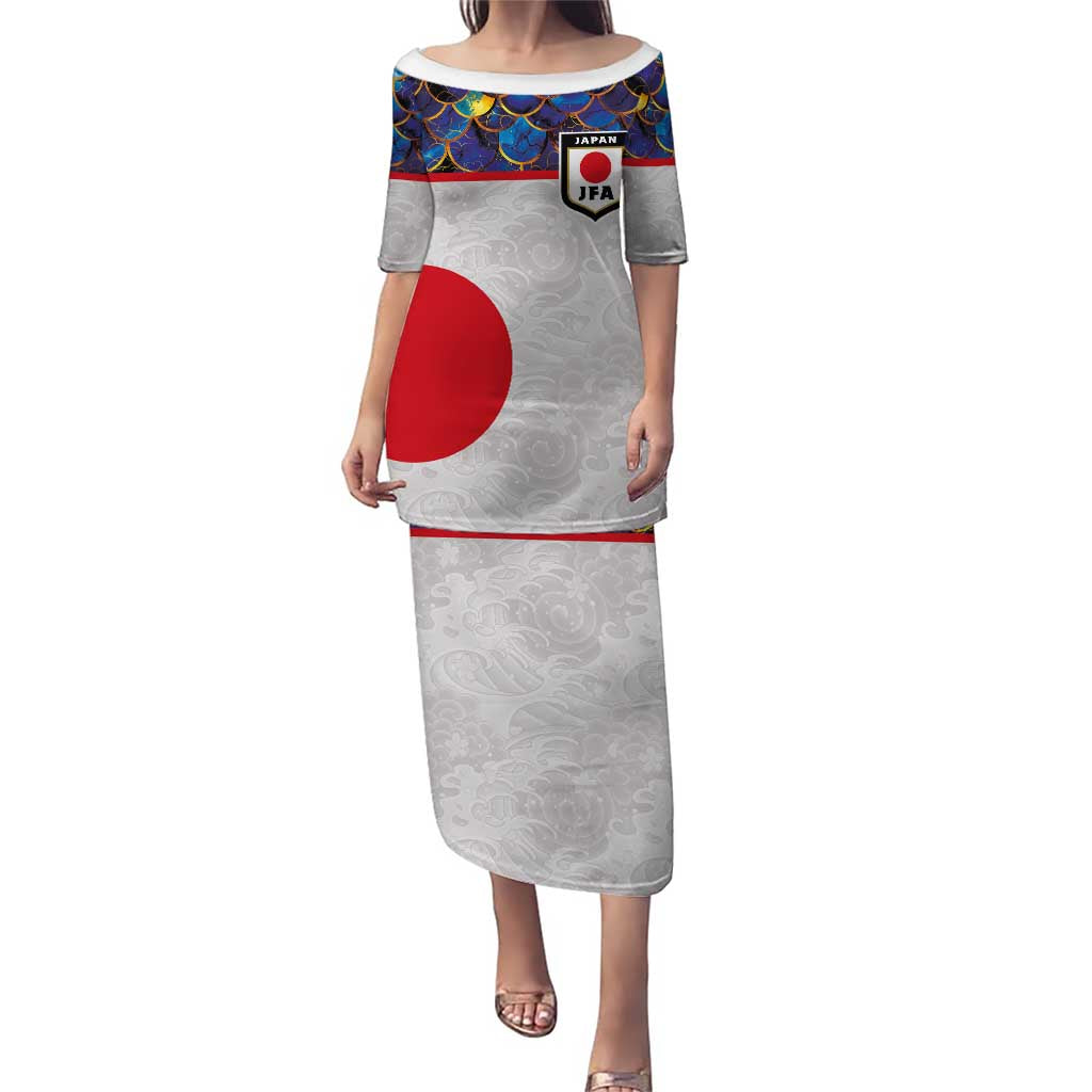 Custom Japan Football Puletasi Seigaiha and Sun