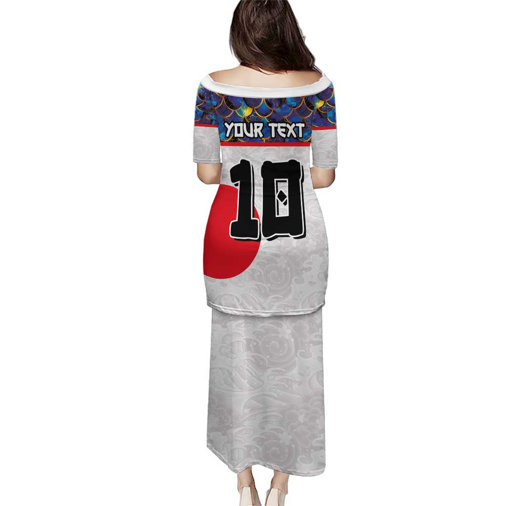 Custom Japan Football Puletasi Seigaiha and Sun