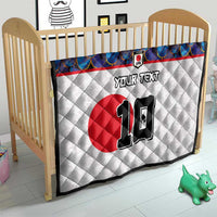 Custom Japan Football Quilt Seigaiha and Sun