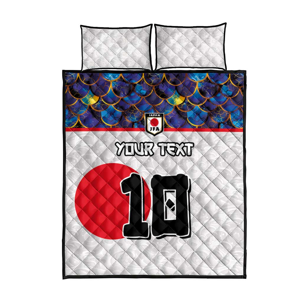 Custom Japan Football Quilt Bed Set Seigaiha and Sun