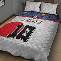 Custom Japan Football Quilt Bed Set Seigaiha and Sun