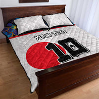 Custom Japan Football Quilt Bed Set Seigaiha and Sun
