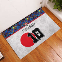 Custom Japan Football Rubber Doormat Seigaiha and Sun