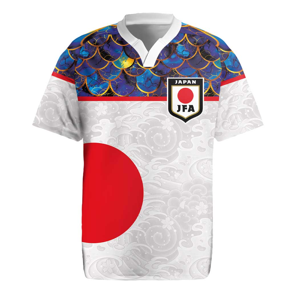 Custom Japan Football Rugby Jersey Seigaiha and Sun