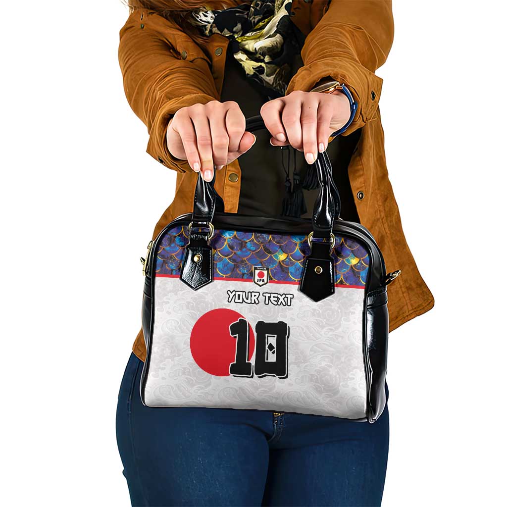 Custom Japan Football Shoulder Handbag Seigaiha and Sun