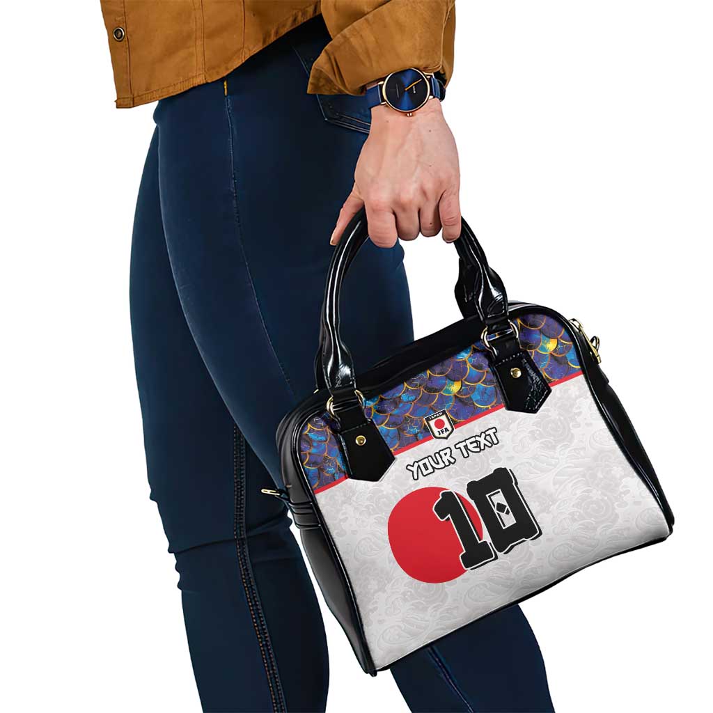 Custom Japan Football Shoulder Handbag Seigaiha and Sun