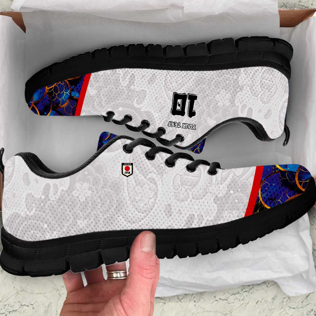 Custom Japan Football Sneakers Seigaiha and Sun
