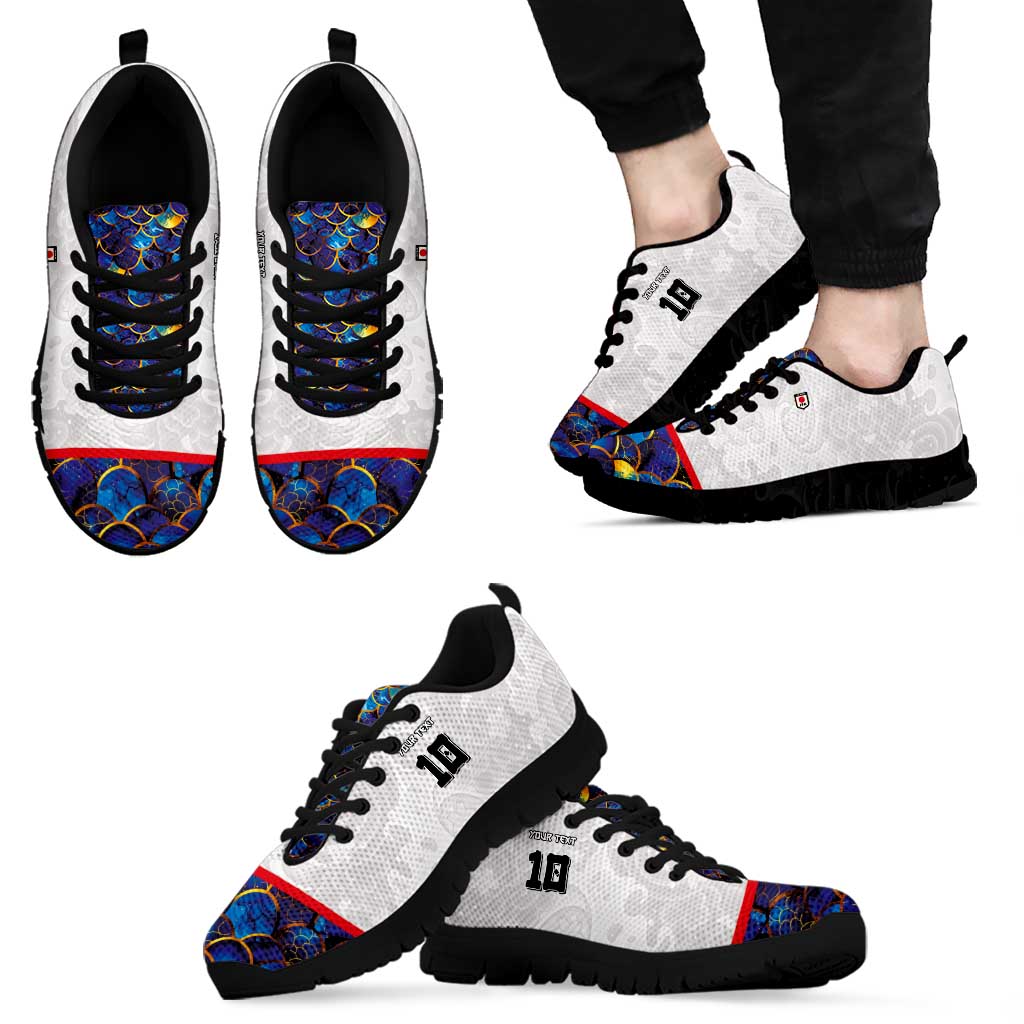 Custom Japan Football Sneakers Seigaiha and Sun