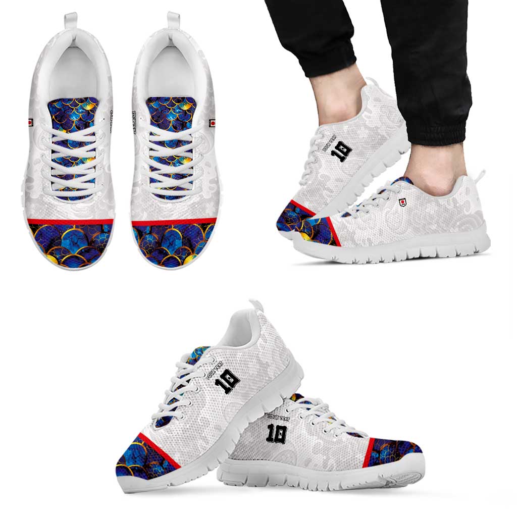 Custom Japan Football Sneakers Seigaiha and Sun