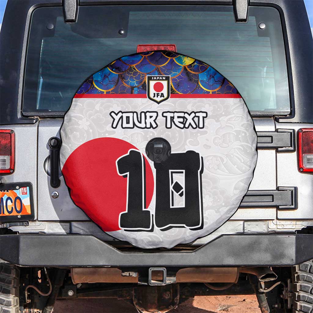Custom Japan Football Spare Tire Cover Seigaiha and Sun