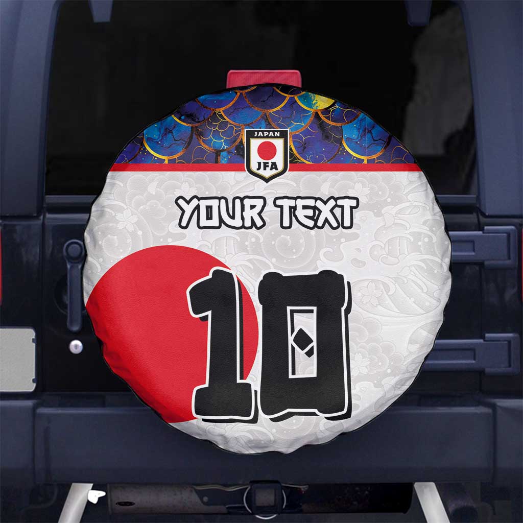 Custom Japan Football Spare Tire Cover Seigaiha and Sun