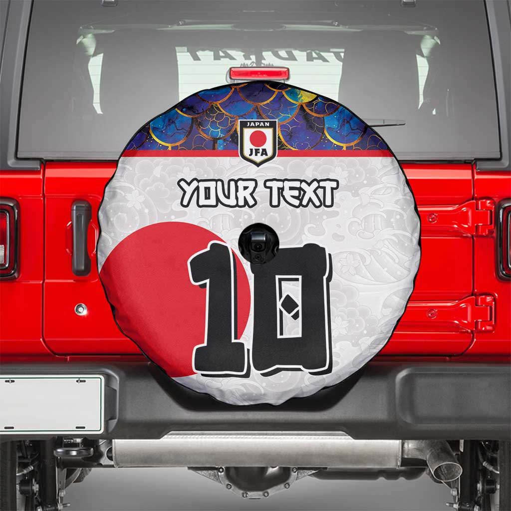 Custom Japan Football Spare Tire Cover Seigaiha and Sun