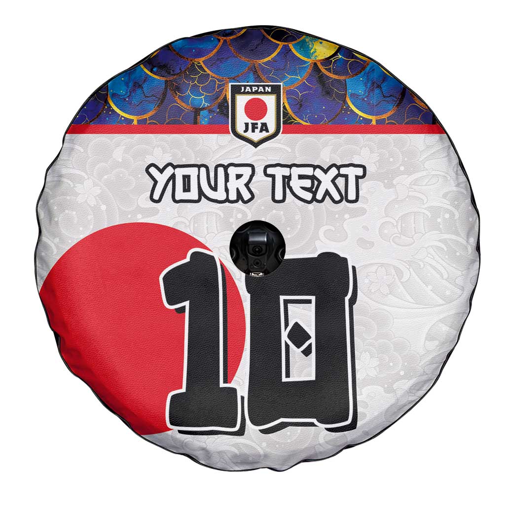 Custom Japan Football Spare Tire Cover Seigaiha and Sun