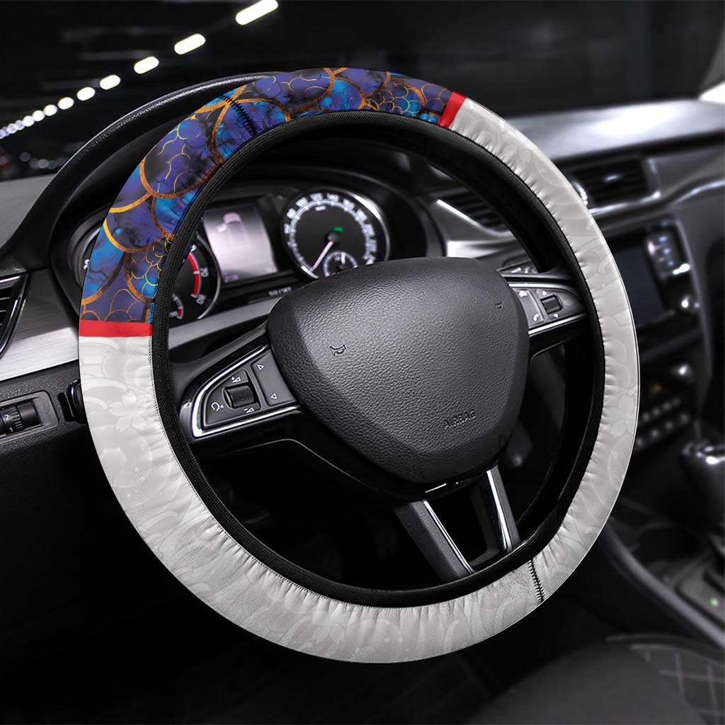 Japan Football Steering Wheel Cover Seigaiha and Sun