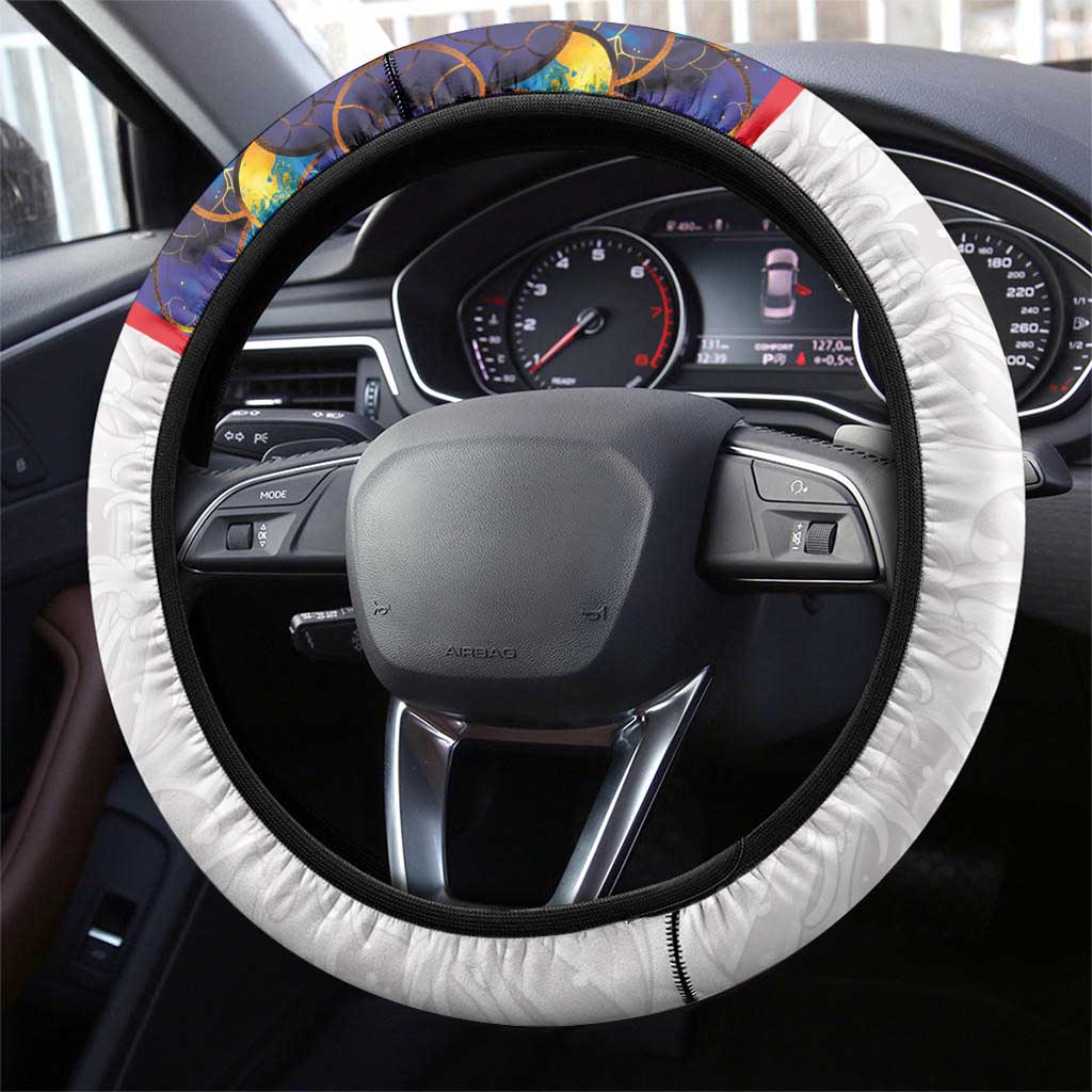 Japan Football Steering Wheel Cover Seigaiha and Sun