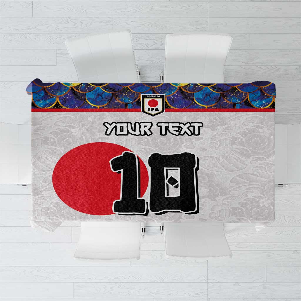 Custom Japan Football Tablecloth Seigaiha and Sun