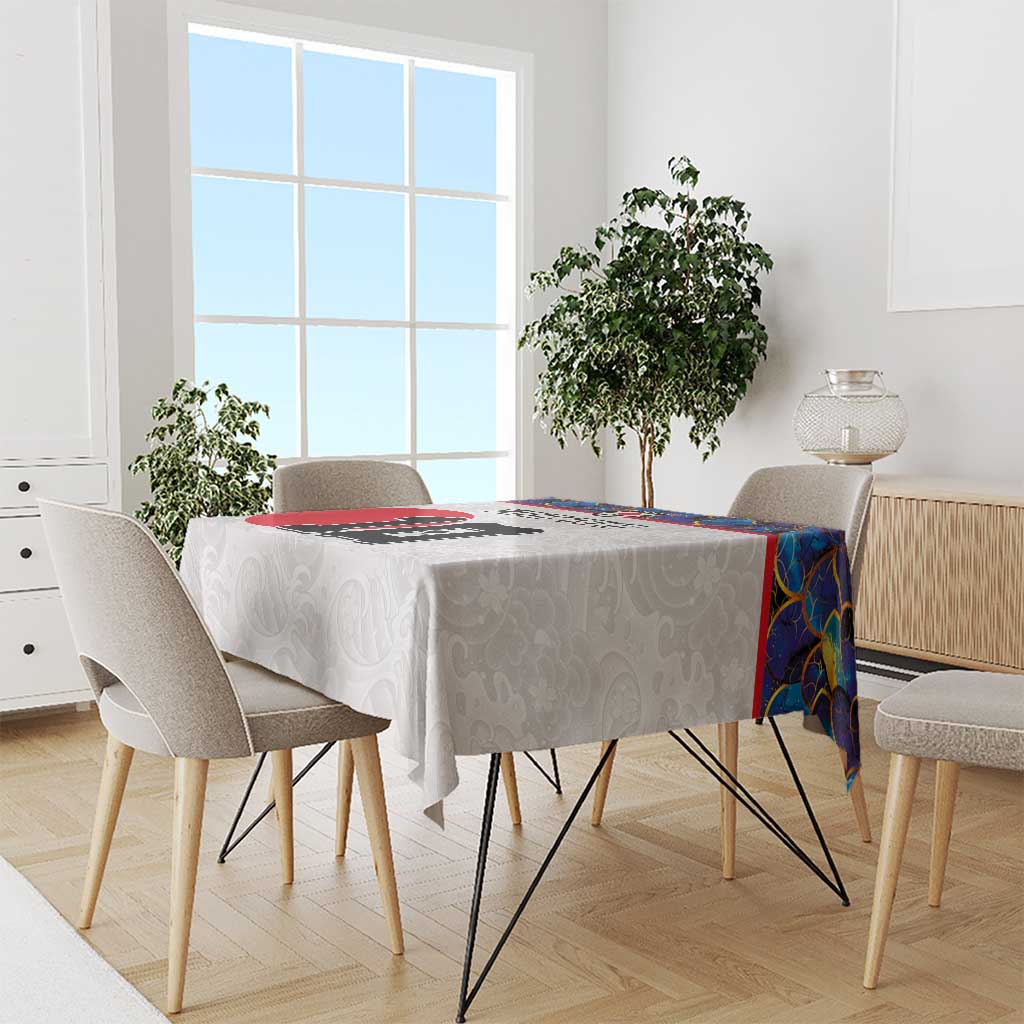 Custom Japan Football Tablecloth Seigaiha and Sun