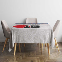 Custom Japan Football Tablecloth Seigaiha and Sun
