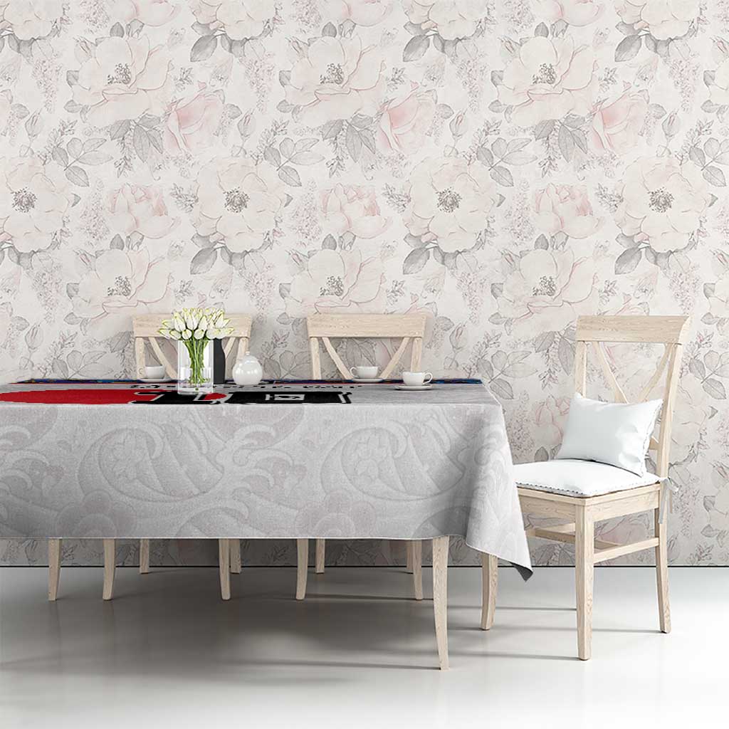 Custom Japan Football Tablecloth Seigaiha and Sun