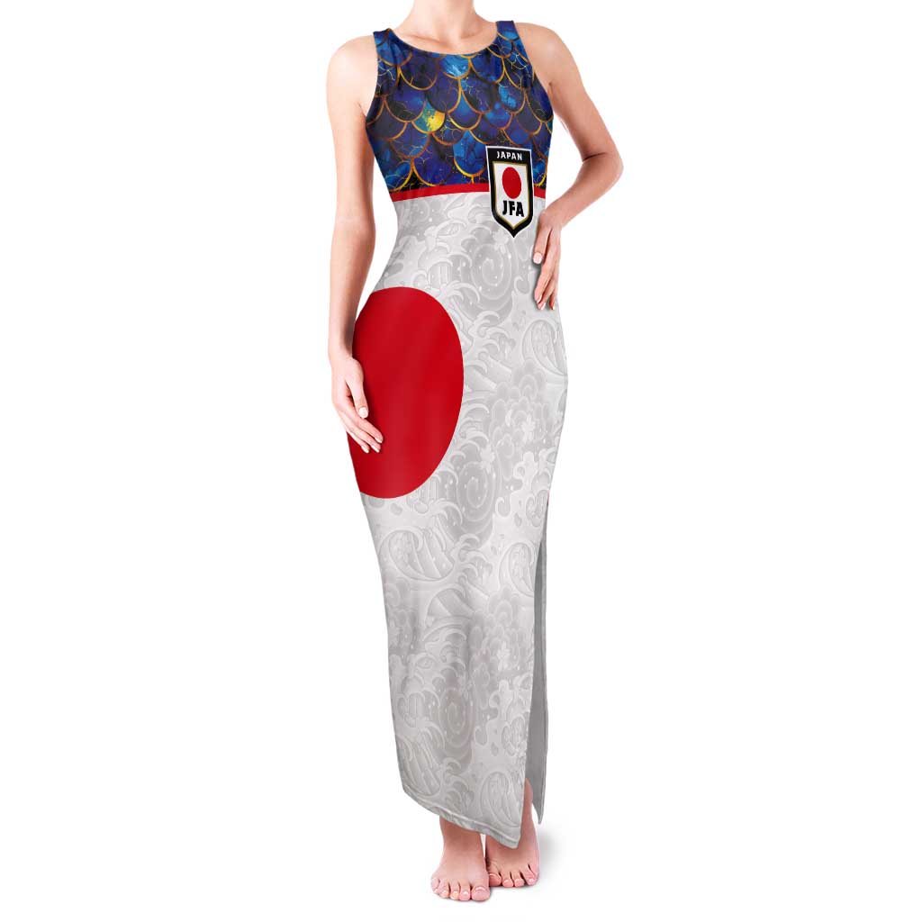 Custom Japan Football Tank Maxi Dress Seigaiha and Sun