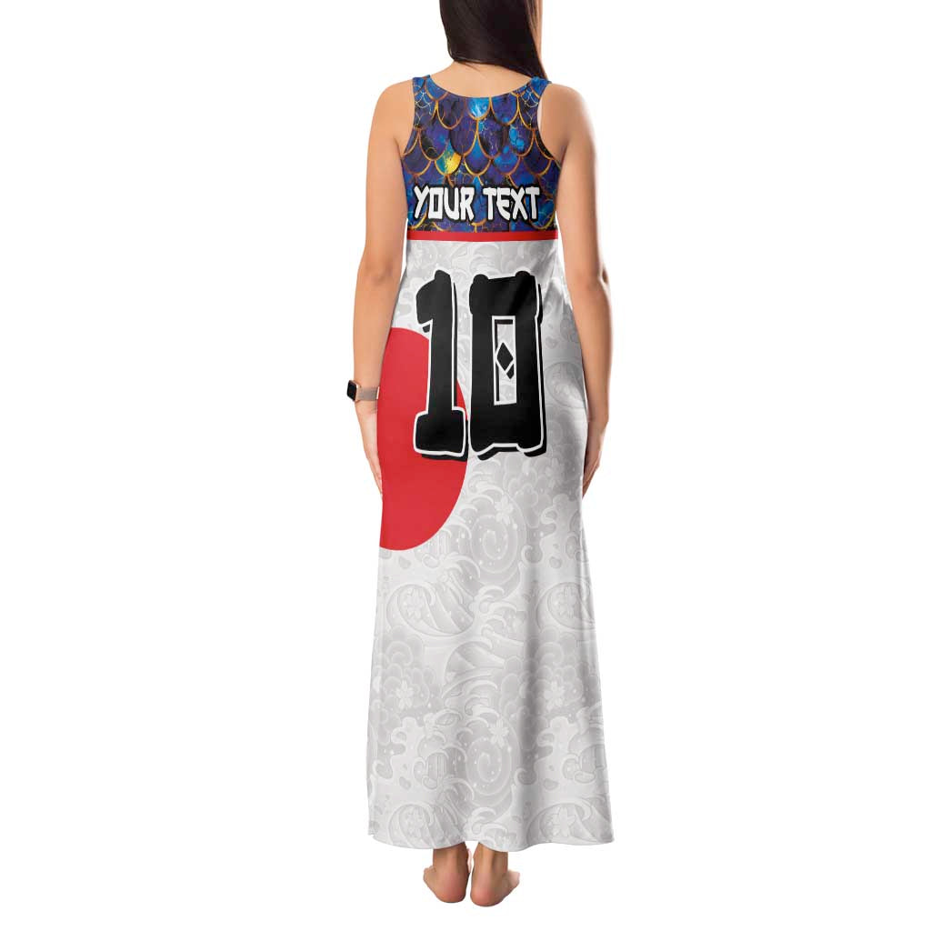 Custom Japan Football Tank Maxi Dress Seigaiha and Sun