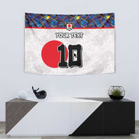 Custom Japan Football Tapestry Seigaiha and Sun