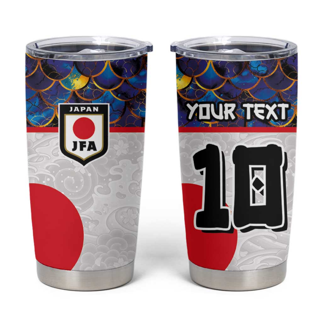 Custom Japan Football Tumbler Cup Seigaiha and Sun