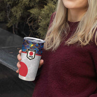 Custom Japan Football Tumbler Cup Seigaiha and Sun