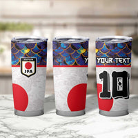 Custom Japan Football Tumbler Cup Seigaiha and Sun