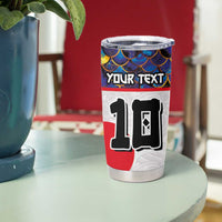 Custom Japan Football Tumbler Cup Seigaiha and Sun