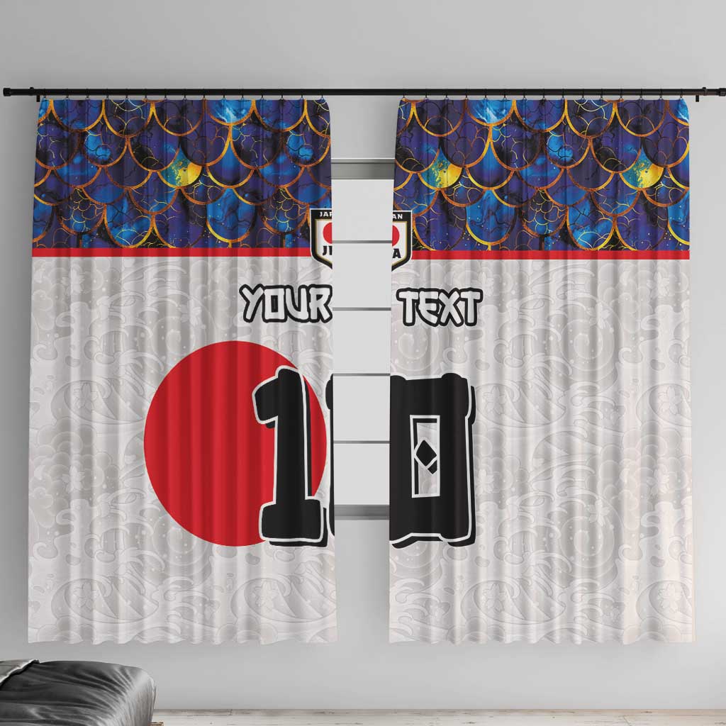 Custom Japan Football Window Curtain Seigaiha and Sun