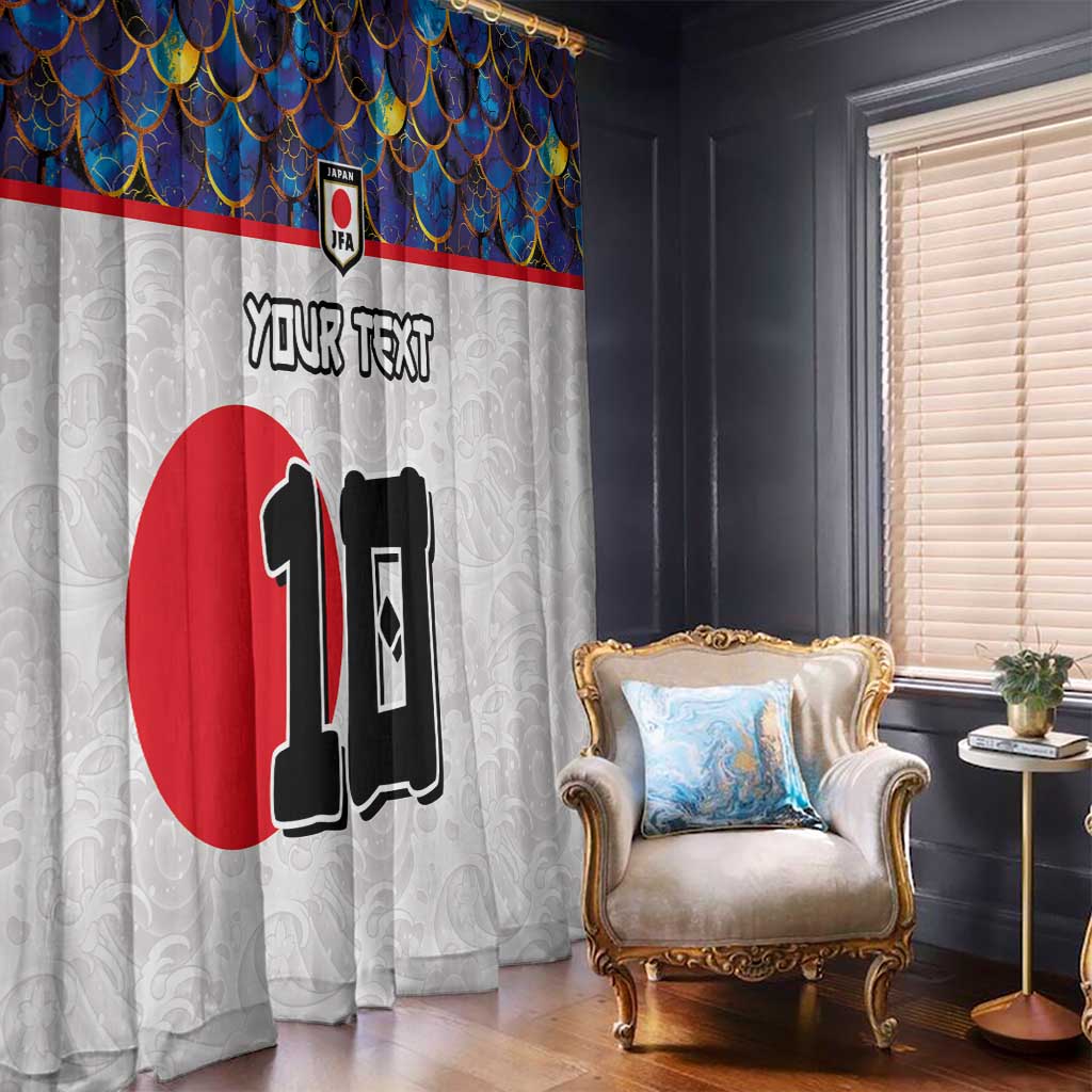 Custom Japan Football Window Curtain Seigaiha and Sun
