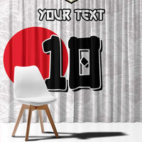 Custom Japan Football Window Curtain Seigaiha and Sun