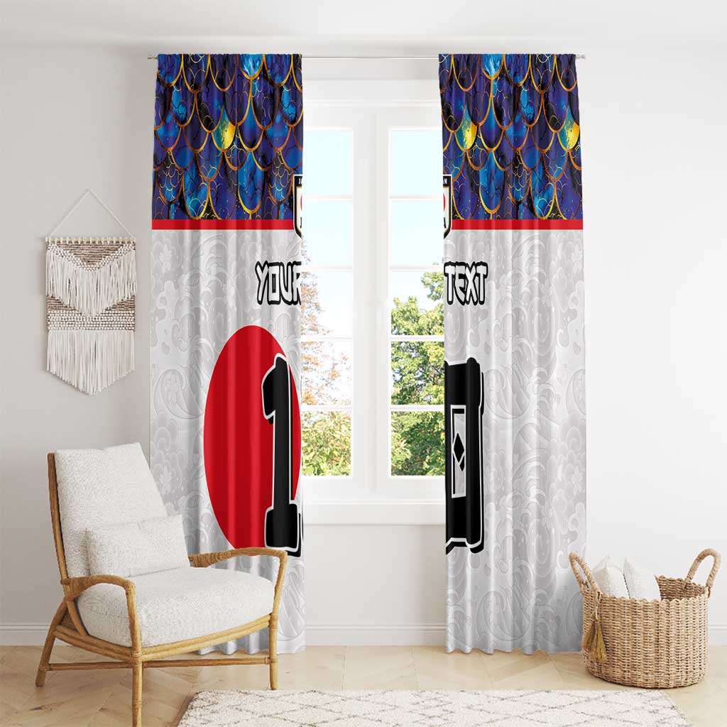 Custom Japan Football Window Curtain Seigaiha and Sun