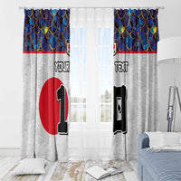 Custom Japan Football Window Curtain Seigaiha and Sun