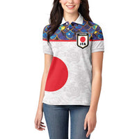 Custom Japan Football Women Polo Shirt Seigaiha and Sun