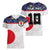 Custom Japan Football Women V-Neck T-Shirt Seigaiha and Sun