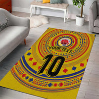 Custom Colombia Football Area Rug Sporty Vueltiao Hat