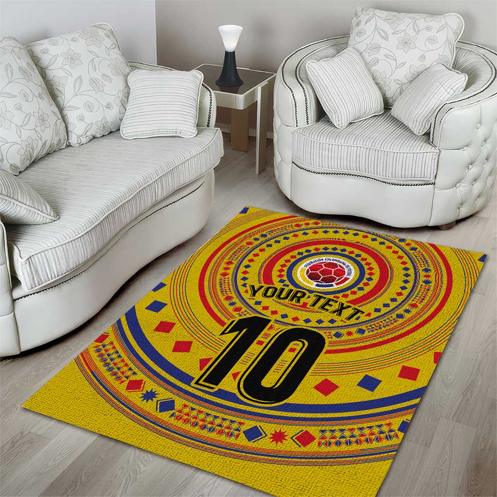 Custom Colombia Football Area Rug Sporty Vueltiao Hat