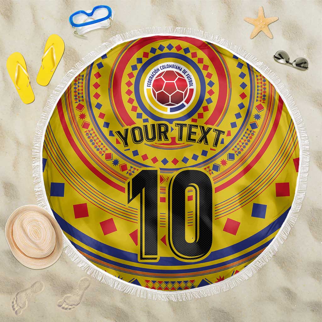 Custom Colombia Football Beach Blanket Sporty Vueltiao Hat