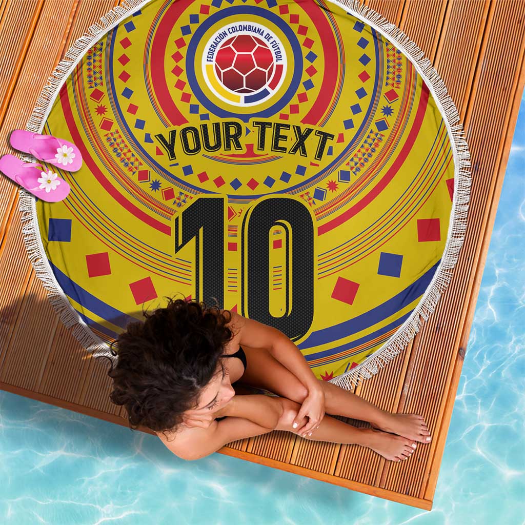Custom Colombia Football Beach Blanket Sporty Vueltiao Hat
