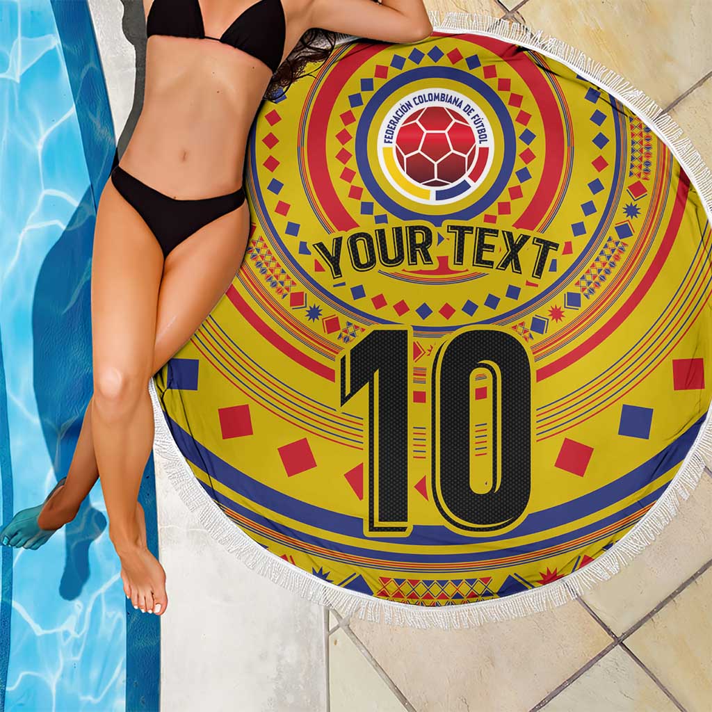 Custom Colombia Football Beach Blanket Sporty Vueltiao Hat