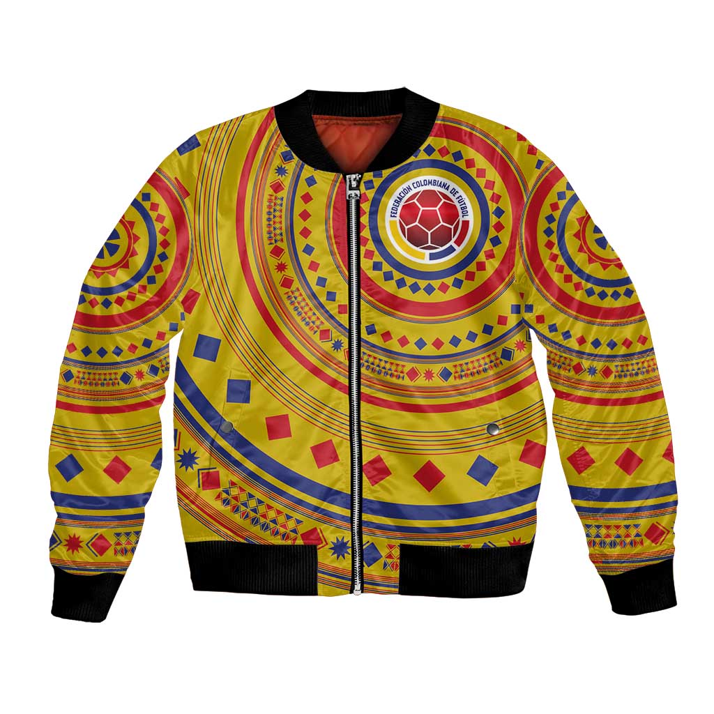 Custom Colombia Football Bomber Jacket Sporty Vueltiao Hat