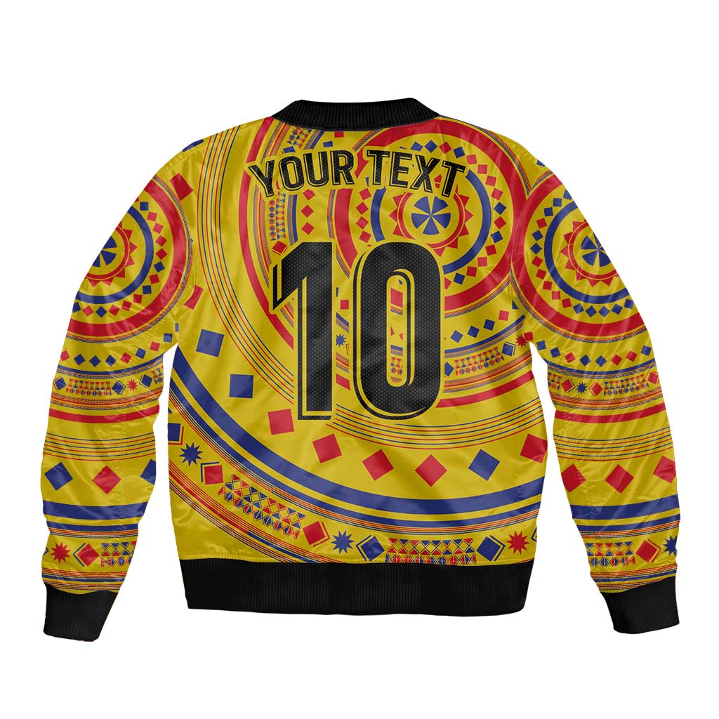 Custom Colombia Football Bomber Jacket Sporty Vueltiao Hat