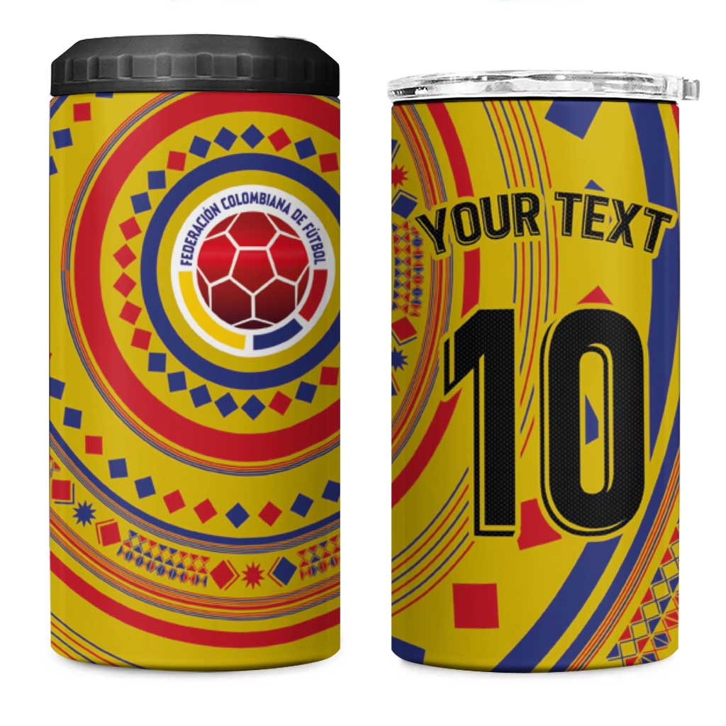 Custom Colombia Football 4 in 1 Can Cooler Tumbler Sporty Vueltiao Hat