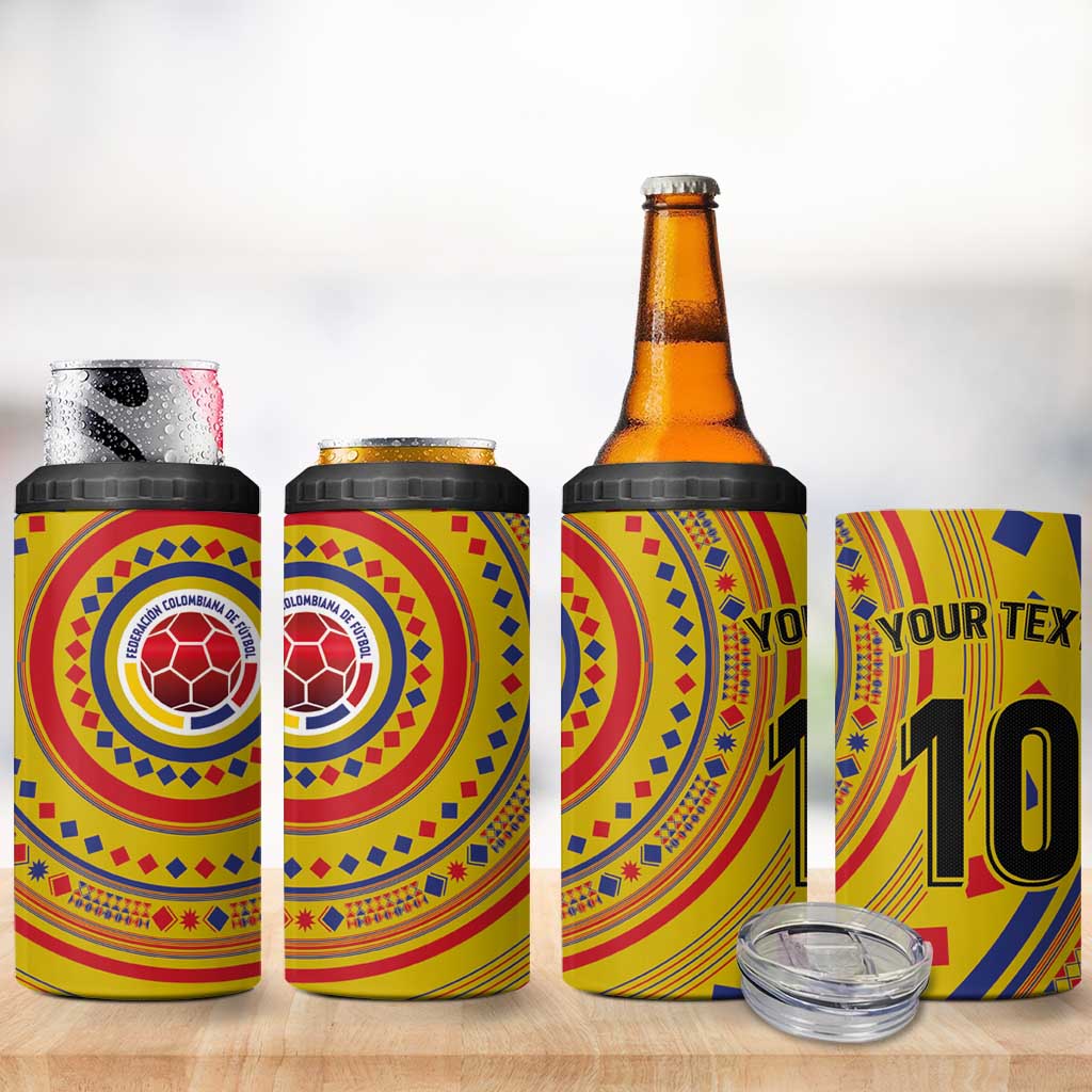 Custom Colombia Football 4 in 1 Can Cooler Tumbler Sporty Vueltiao Hat