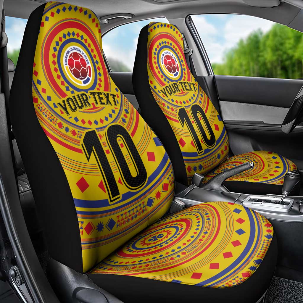 Custom Colombia Football Car Seat Cover Sporty Vueltiao Hat